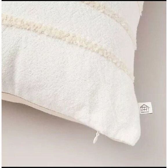 Hearth & Hand 26"x26" Tufted Rib Stripe Euro Bed Pillow Cream/Natural - Picture 3 of 8